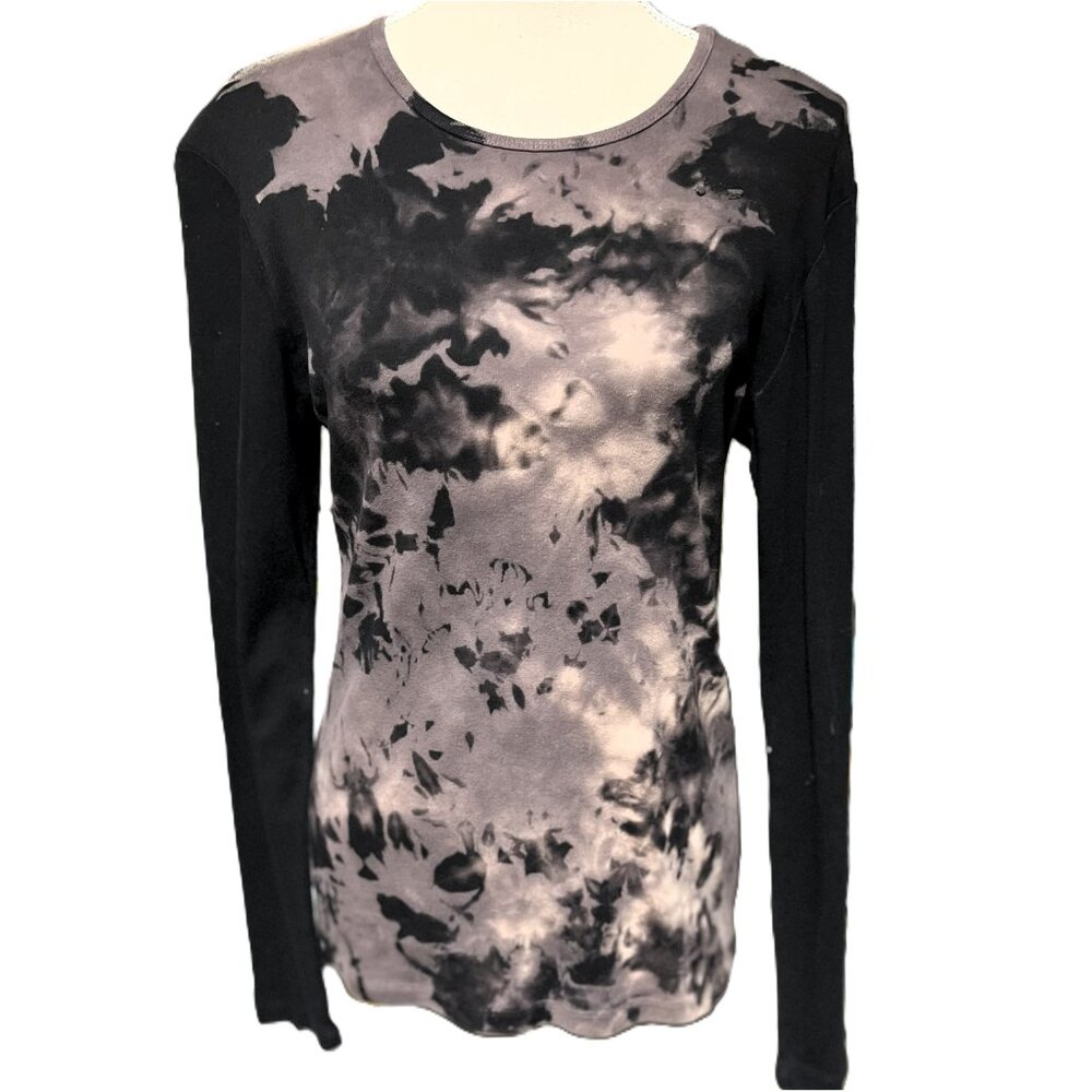 3/$25 🆕Hand Tie-Dye Reverse Bleach Long Sleeve T | Stretch Cotton | Streetwear